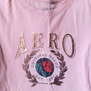 Aeropostale Pink Rose Gold Juniors Shirt